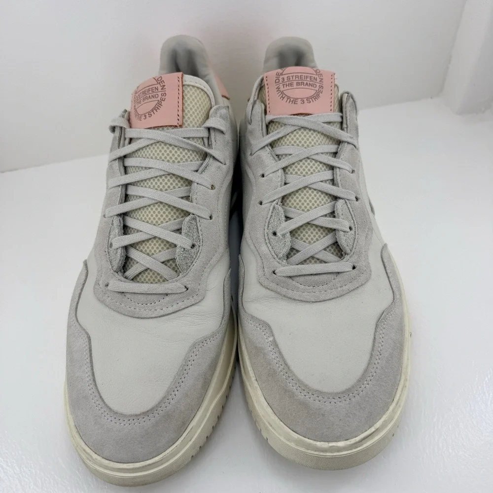 Adidas SC Premiere Mens 13 Raw White Vapour Pink Leather Suede Shoes EE6020